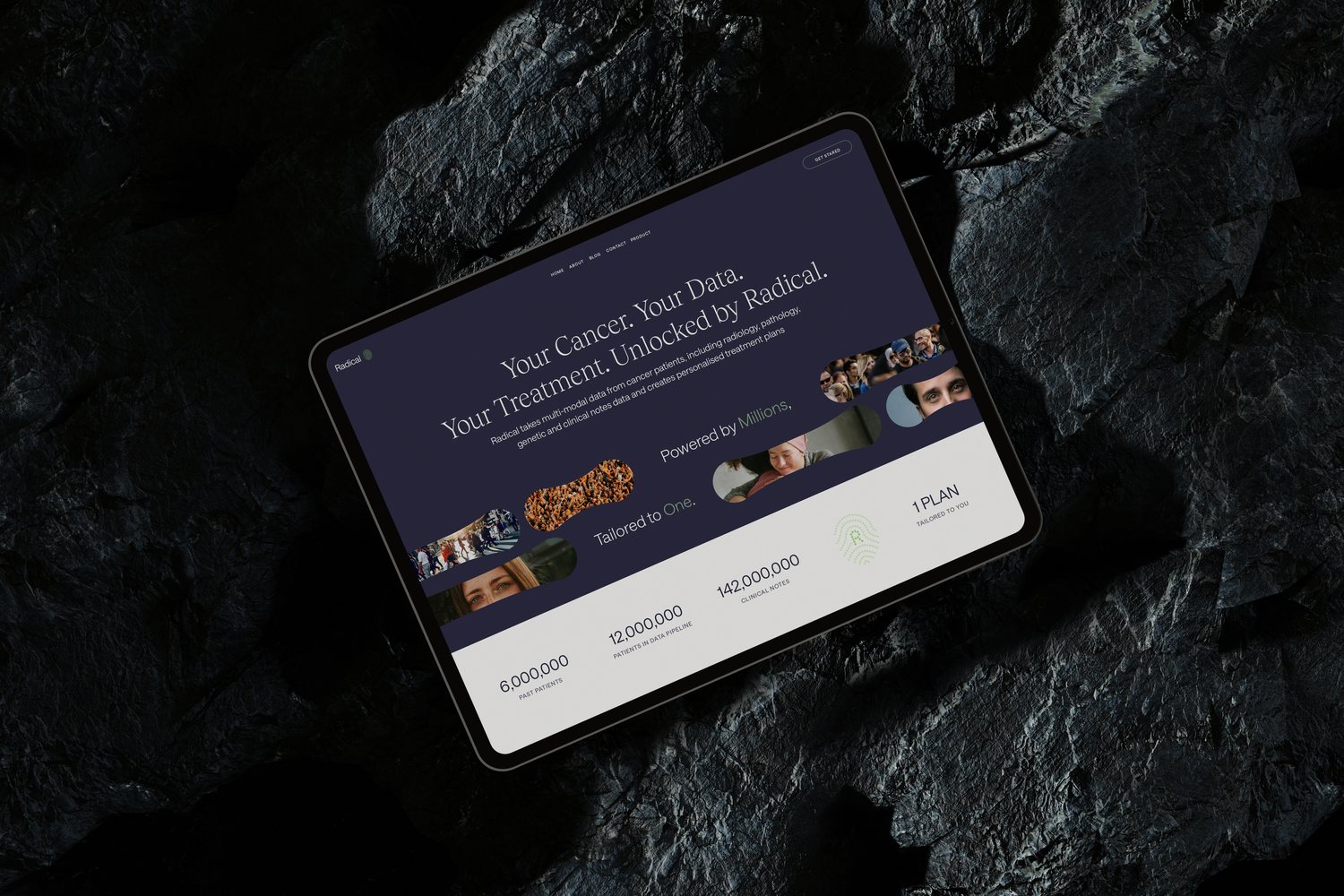 A website concept where the data reads at a glance.