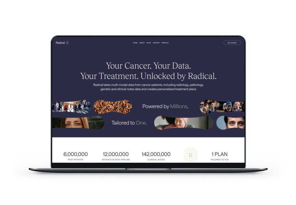 The Radical website concept on a laptop
