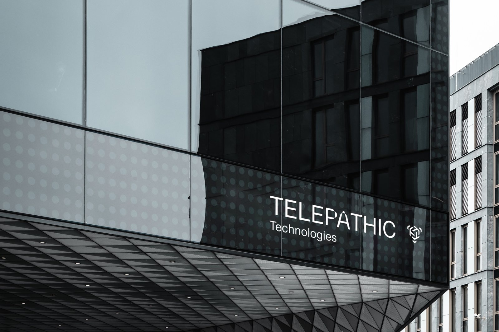The wordmark on a building.