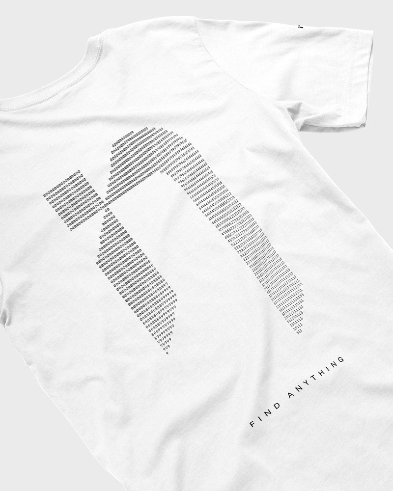 ZeroEntropy white tee with the icon